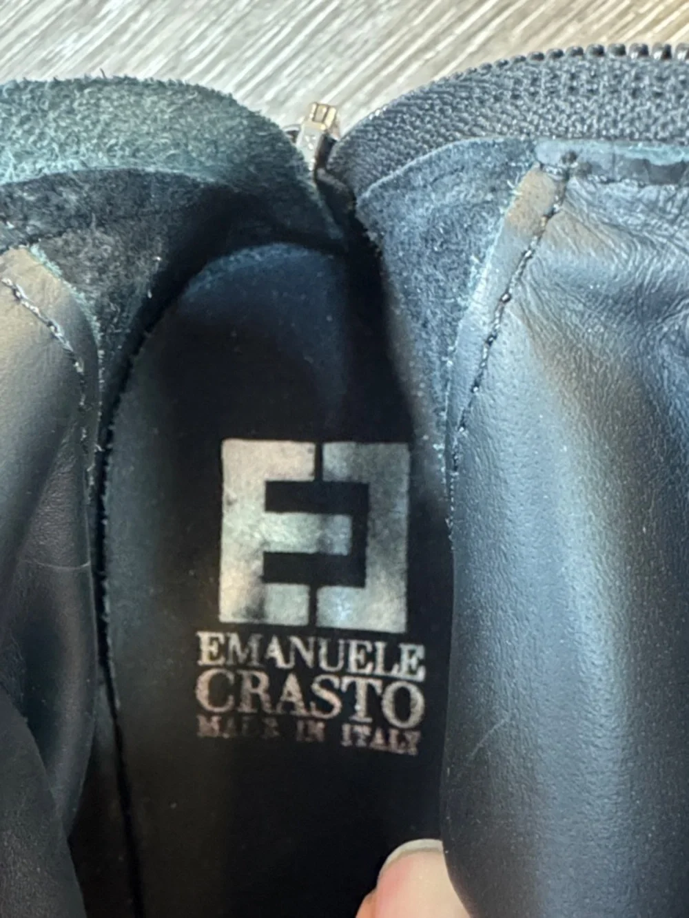 Emanuele Crasto Over-the-Knee Black Leather Boots Italy leather woman’s SZ 39